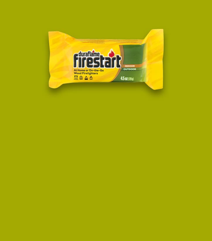 Single FIRESTART® FIRELIGHTER in wrapper on lime green background