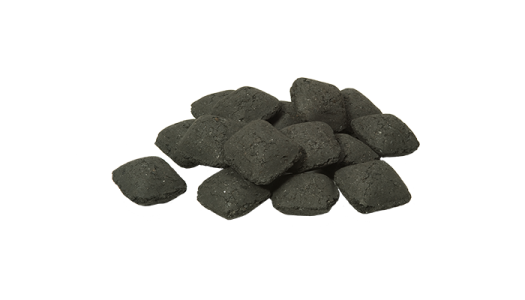 Pile of charcoal briquets