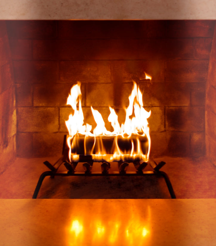 Duraflame firelog burning bright in a fireplace