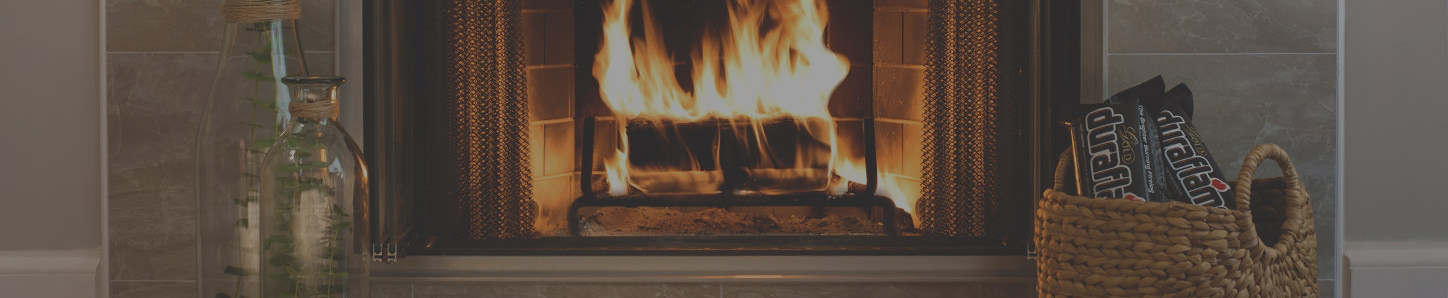 Fire burning brightly in the hearth