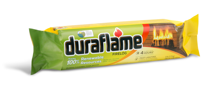 DURAFLAME® 6LB 100% RENEWABLE single FIRELOG in wrapper