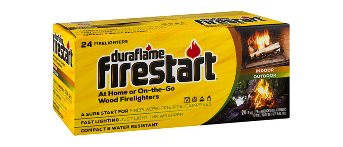 duraflame firestart firelighters case 24-count packaging