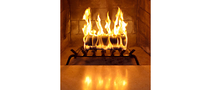 duraflame® 6lb firelog burning in fireplace