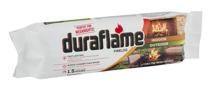 DURAFLAME® 2.5LB Indoor/Outdoor Single FIRELOG packaging