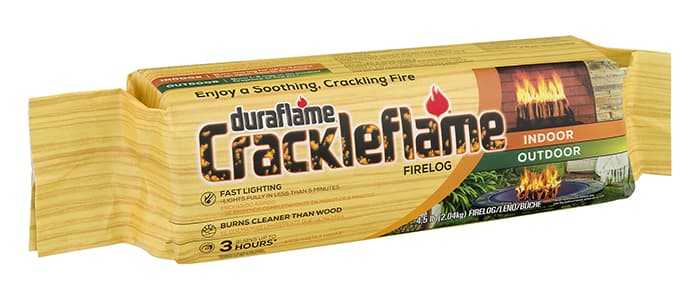 CRACKLEFLAME® Single Indoor/Outdoor FIRELOG packaging