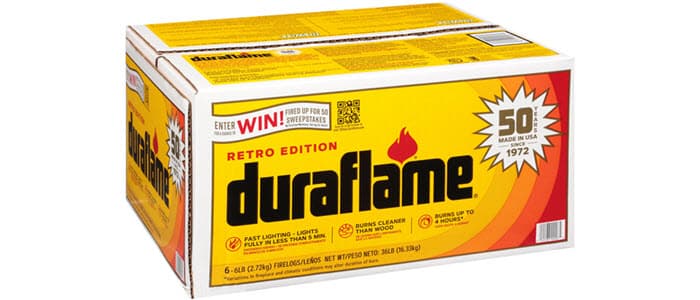 duraflame® retro edition 50th anniversary case of 6lb firelogs