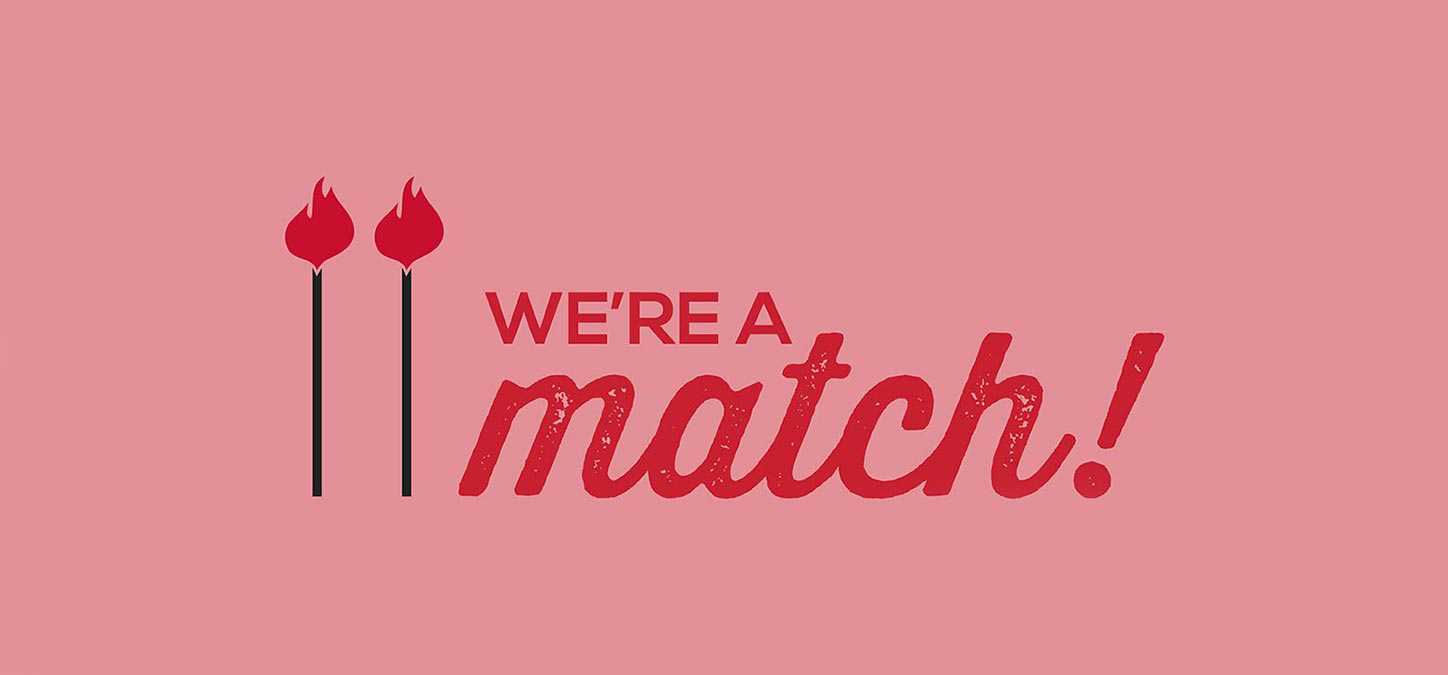 Valentine's Day card with duraflame flames on matches that says 