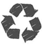 Charcoal Gray drawing of the Recycle Symbol 