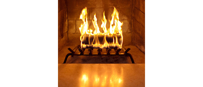 duraflame® 6lb 100% renewable firelog burning in fireplace