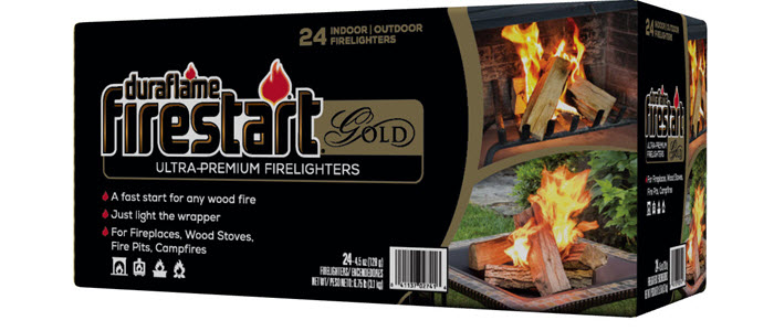 Case of 24 FIRESTART® GOLD FIRELIGHTERS packaging