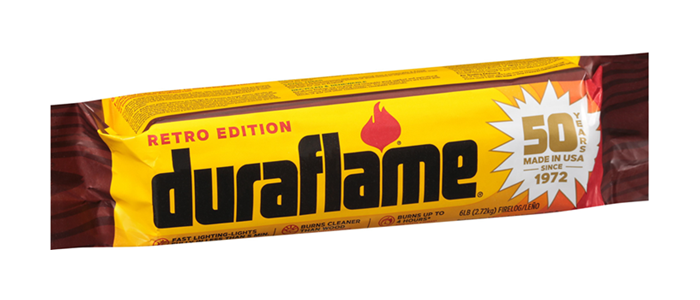 50th anniversary Retro Edition of the duraflame® 6lb firelog 